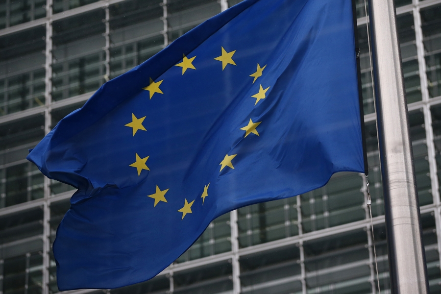 An EU flag in Brussels