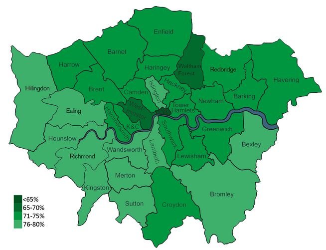 This map shows the best London boroughs for startups CityAM