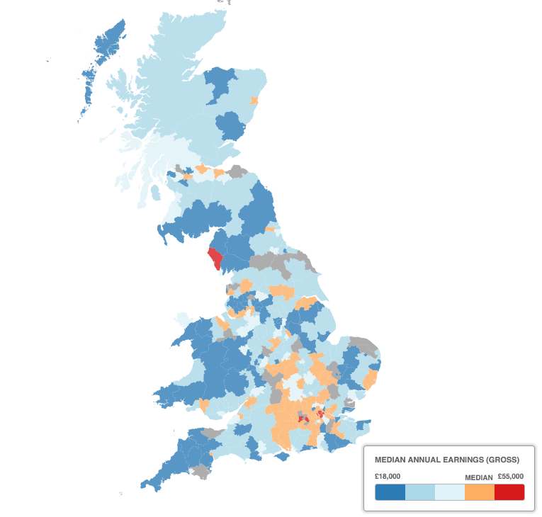 Where can you earn the most money in the UK?