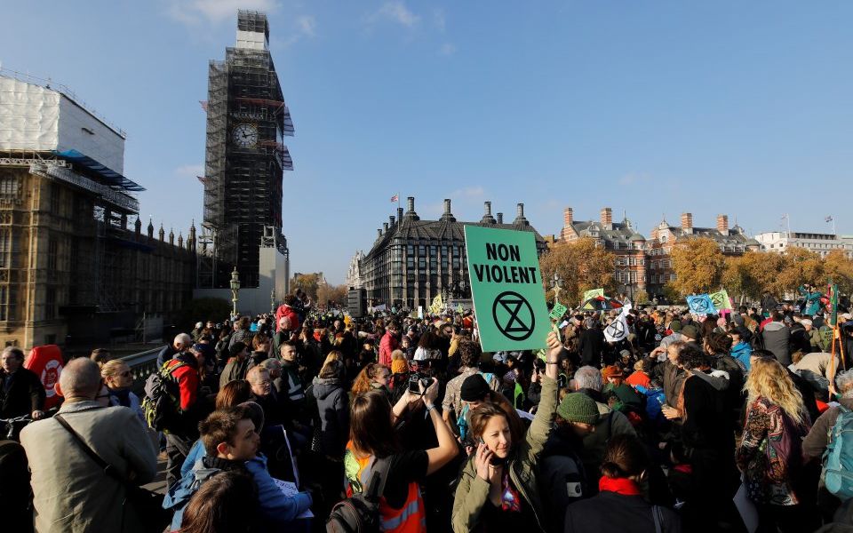 Major disruption in central London as protestors shut down multiple bridges