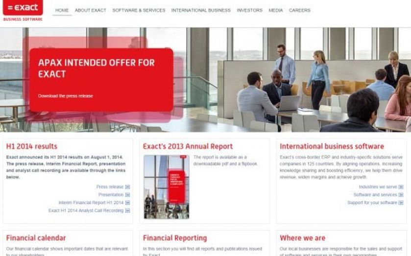 Apax strikes deal to take Dutch software maker Exact private