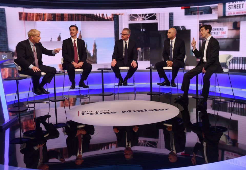 Tory leadership hopefuls take part in the BBC's TV debate