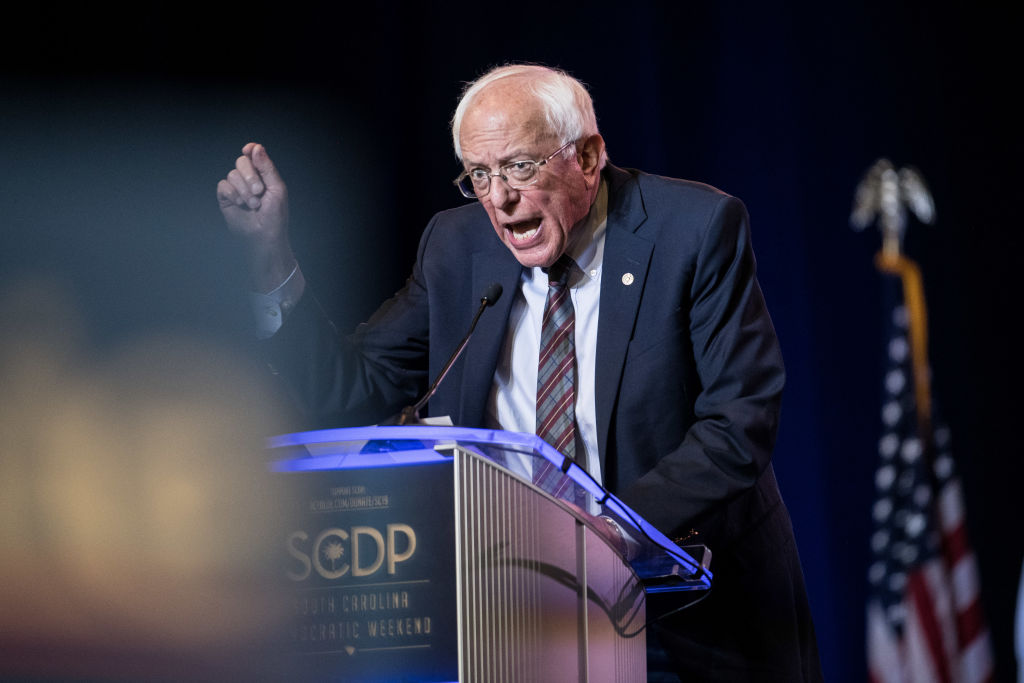 COLUMBIA, SC - JUNE 22: Democratic presidential candidate, Sen. Bernie Sanders (I-VT) speaks to the crowd during the 2019 South Carolina Democratic Party State Convention on June 22, 2019 in Columbia, South Carolina. Democratic presidential hopefuls are converging on South Carolina this weekend for a host of events where the candidates can directly address an important voting bloc in the Democratic primary. (Photo by Sean Rayford/Getty Images)