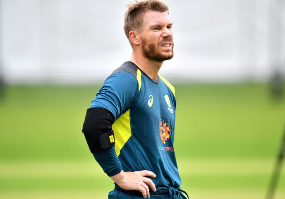 Australia's David Warner looks on during a training session at Lord's Cricket Ground in London on June 24, 2019, ahead of their 2019 Cricket World Cup group stage match against England. (Photo by Saeed KHAN / AFP) / RESTRICTED TO EDITORIAL USE        (Photo credit should read SAEED KHAN/AFP/Getty Images)