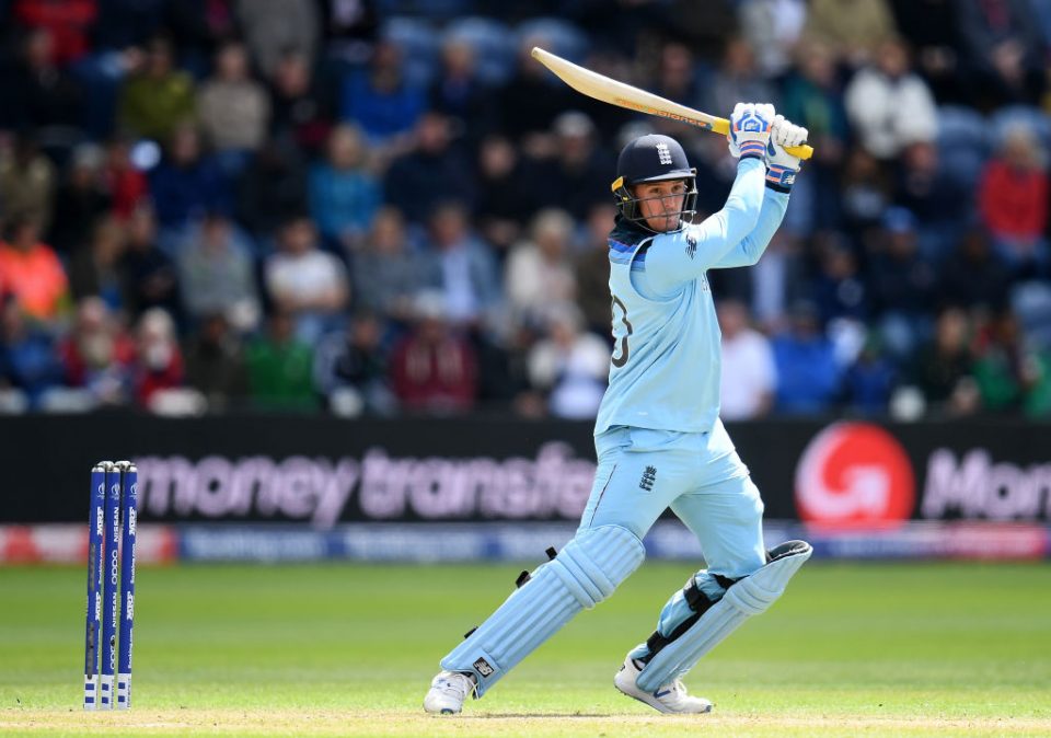 CARDIFF, WALES - JUNE 08: Jason Roy of England plays a shot during the Group Stage match of the ICC Cricket World Cup 2019 between England and Bangladesh at Cardiff Wales Stadium on June 08, 2019 in Cardiff, Wales. (Photo by Harry Trump/Getty Images)