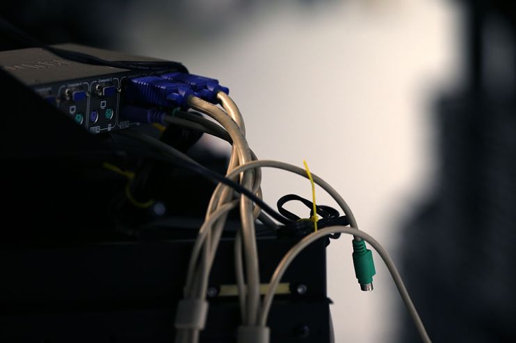 NEW YORK, NY - NOVEMBER 10: Computer cables are plugged in a server room on November 10, 2014 in New York City. U.S. President Barack Obama called on the Federal Communications Commission to implement a strict policy of net neutrality and to oppose content providers in restricting bandwith to customers. (Photo by Michael Bocchieri/Getty Images)