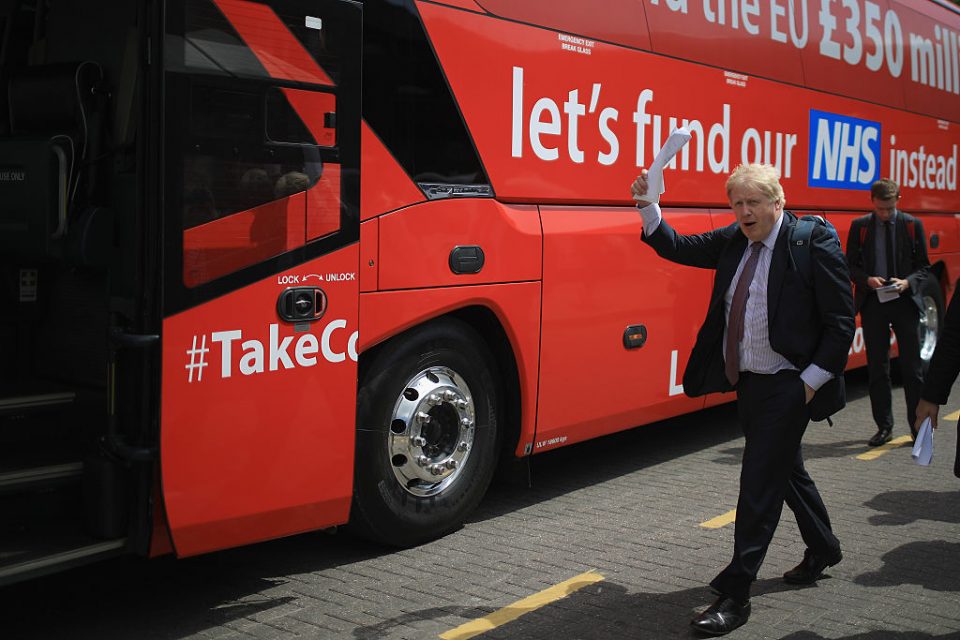 Boris Johnson was famous for red buses as Mayor of London and in the EU referendum campaign