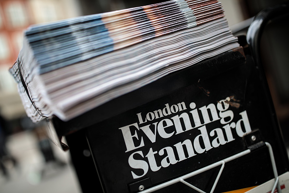 LONDON, ENGLAND - MAY 31: Copies of the London Evening Standard newspaper sit outside St. James's Park Underground station on May 31, 2018 in London, England. (Photo by Jack Taylor/Getty Images)