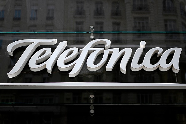 A picture shows the logo of Spanish multinational broadband and telecommunications company Telefonica in Madrid on August 23, 2018. (Photo by GABRIEL BOUYS / AFP) (Photo credit should read GABRIEL BOUYS/AFP/Getty Images)