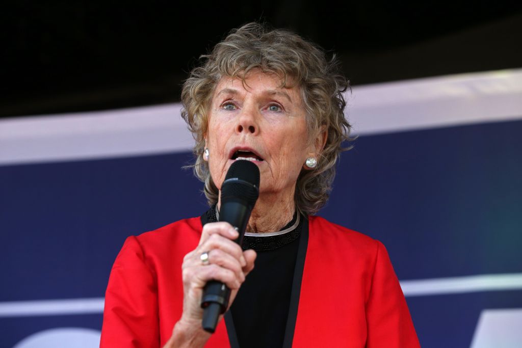British opposition Labour Party MP Kate Hoey speaks at a pro-Brexit rally in central London on March 29, 2019, organised by Leave Means Leave. - British MPs on Friday rejected Prime Minister Theresa May's EU divorce deal for a third time, opening the way for a long delay to Brexit -- or a potentially catastophic "no deal" withdrawal in two weeks. (Photo by Daniel LEAL-OLIVAS / AFP)        (Photo credit should read DANIEL LEAL-OLIVAS/AFP/Getty Images)