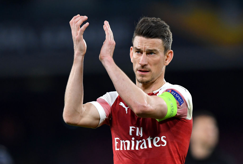 Laurent Koscielny in the 2019 Europa League Quarter-Final