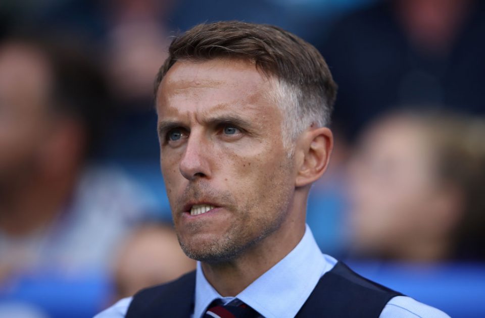 LE HAVRE, FRANCE - JUNE 27:  Philip Neville, Head Coach of England looks on prior to the 2019 FIFA Women's World Cup France Quarter Final match between Norway and England at Stade Oceane on June 27, 2019 in Le Havre, France. (Photo by Alex Grimm/Getty Images)