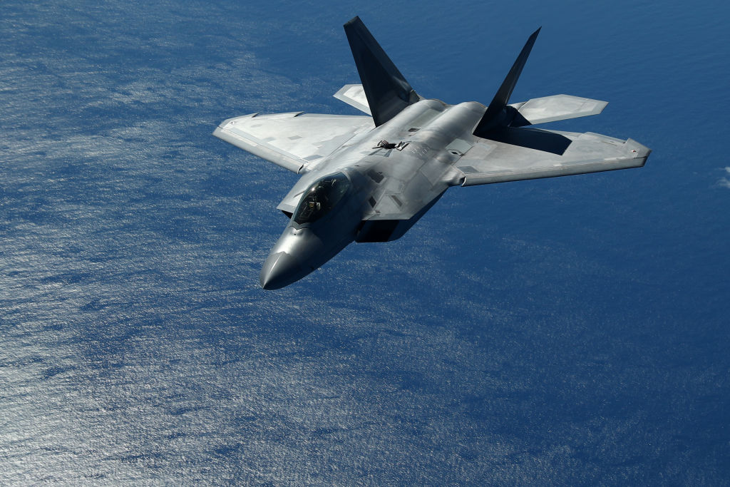 BRISBANE, AUSTRALIA - JULY 17: The F-22 Raptor after refuelling  from the KC-10 Extender off the Queensland coast on July 17, 2019 in Brisbane, Australia. Exercise Talisman Sabre 2019 is the largest exercise that the Australian Defence Force (ADF) conducts with all four services of the United States armed forces. The biennial exercise focuses on crisis action planning and humanitarian missions, enhancing participating nations’ capabilities to deal with regional contingencies and terrorism. It is the first time the NZDF has been invited to participate fully, with NZDF personnel to be working as part of a large force led by the Australians and NZDF military assets will be integrated with those of the ADF and the US armed forces. (Photo by Chris Hyde/Getty Images)