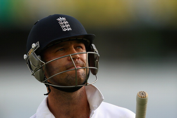 BRISBANE, AUSTRALIA - NOVEMBER 23:  Jonathan Trott of England walks off the field after being dismissed by Mitchell Johnson of Australia during day three of the First Ashes Test match between Australia and England at The Gabba on November 23, 2013 in Brisbane, Australia.  (Photo by Cameron Spencer/Getty Images)