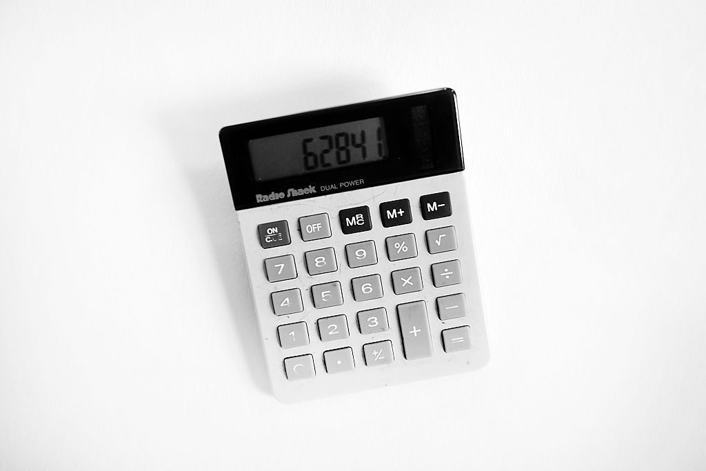 WESTPORT, CT - FEBRUARY 08: (EDITORS NOTE: Image has been converted to black and white.)  In this photo illustration, a RadioShack calculator is shown on February 8, 2015 in Westport, Connecticut. RadioShack, which filed for Chapter 11 bankruptcy protection last Thursday, represented an older era of home electronics and consumer items. Despite numerous attempts to keep with the times, the home electronics retailer couldn't compete in an era of Amazon and Apple. RadioShack was started in 1921 to supply equipment for amateur or ham radio enthusiasts. At its height, the company grew to have thousands of stores throughout America parts of Europe and South America.  (Photo Illustration by Spencer Platt/Getty Images)