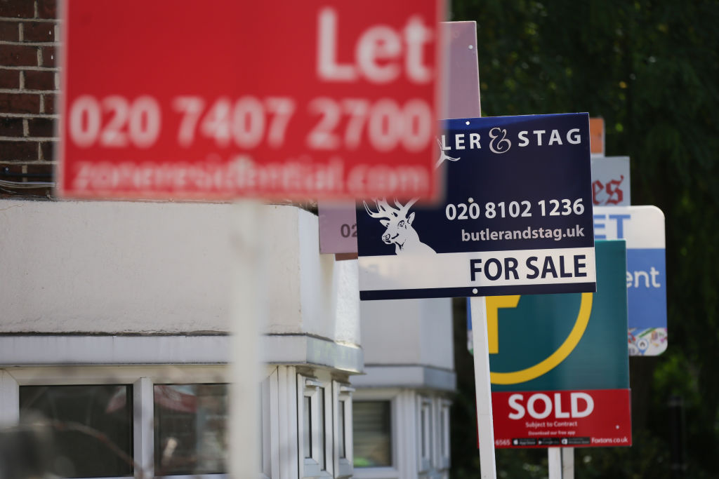 Estate agents placards are seen in front of houses in London on August 17, 2016 
From computers and cars to carpets and food, Britain's decision to leave the EU is beginning to hit consumers in the pocket, having already spread uncertainty through the property market. There are fears over the UK housing market, but deflation is more of a concern than price rises in this key sector. Figures released Monday showed that residential rents for new lets in London had fallen for the first time in six years. In addition, homeowners have seen the value of their property rise on average by just 2.1 percent in the year up tol August, a slowdown from the breakneck growth of recent years, according to property website Rightmove.
 / AFP PHOTO / Daniel LEAL-OLIVAS        (Photo credit should read DANIEL LEAL-OLIVAS/AFP/Getty Images)