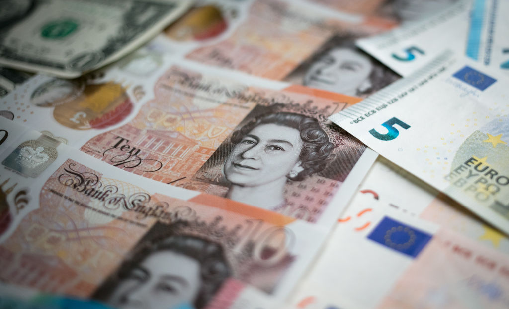 BATH, ENGLAND - OCTOBER 13:  In this photo illustration, the new £10 note is seen alongside euro notes and US dollar bills on October 13, 2017 in Bath, England. Currency experts have warned that as the uncertainty surrounding Brexit continues, the value of the British pound, which has remained depressed against the US dollar and the euro since the UK voted to leave in the EU referendum, is likely to fluctuate.  (Photo Illustration by Matt Cardy/Getty Images)