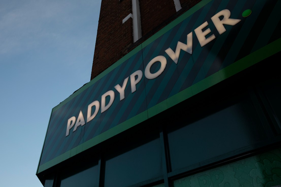 LONDON, ENGLAND - NOVEMBER 13: A general view of Paddy Power book makers on November 13, 2018 in London, England. As campaigners continue to call for restrictions or a complete ban on fixed odds betting terminals (FOBT's) in bookmakers, the Chancellor Philip Hammond has put back a planned policy cutting the maximum spend on the machines from £100 GBP to £2 by six months, to October 2019.  (Photo by Dan Kitwood/Getty Images)
