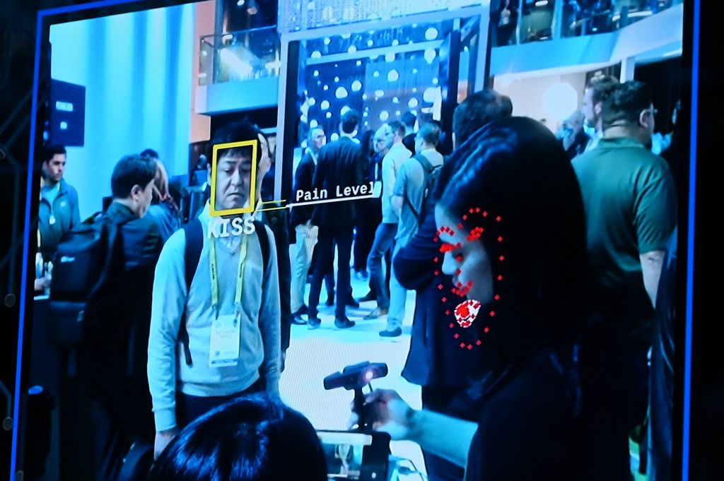 Facial recognition software is demonstrated at the Intel booth at CES 2019 consumer electronics show, January 10, 2019 at the Las Vegas Convention Center in Las Vegas, Nevada. (Photo by Robyn Beck / AFP)        (Photo credit should read ROBYN BECK/AFP/Getty Images)