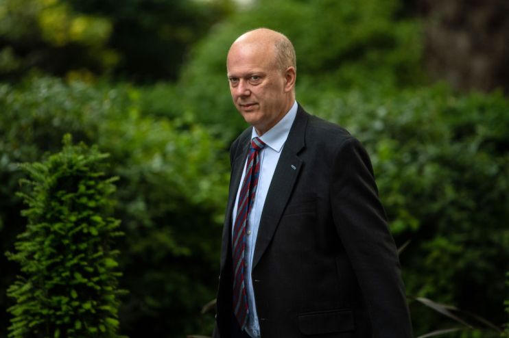 Former transport secretary Chris Grayling