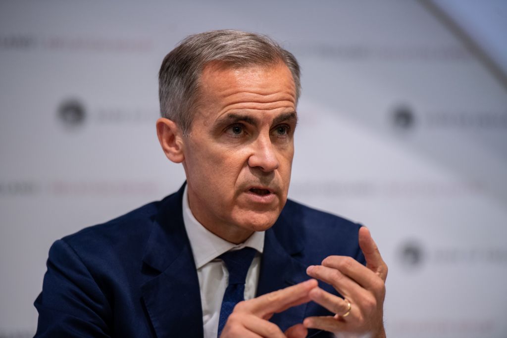 Mark Carney, governor of the Bank of England (BOE), speaks at the bank's quarterly inflation report news conference in the City of London in London on Augst 1, 2019. - Bank of England governor Mark Carney warned on Thursday of the risks of leaving the European Union with no deal as the institution lowered its economic growth forecasts for 2019 and 2020. (Photo by Chris J Ratcliffe / POOL / AFP)        (Photo credit should read CHRIS J RATCLIFFE/AFP/Getty Images)