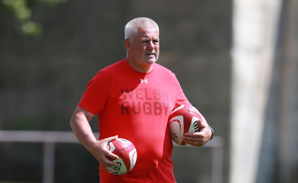 NATERS, SWITZERLAND - JULY 20:  Warren Gatland, the Wales head coach looks on during the Wales pre Rugby World Cup training match on July 20, 2019 in Naters, Switzerland. (Photo by David Rogers/Getty Images)