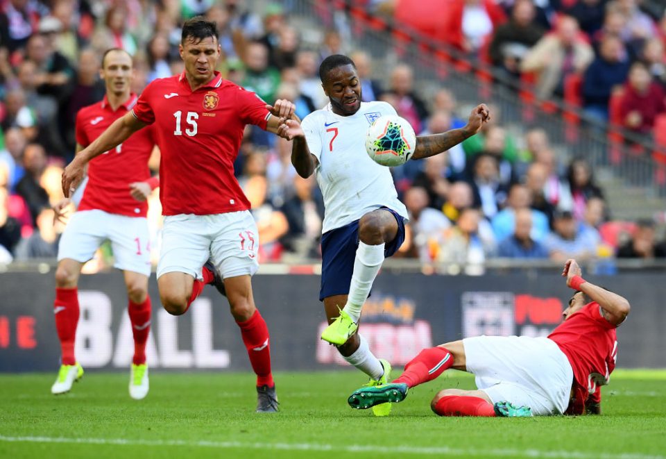 LONDON, ENGLAND - SEPTEMBER 07:  Raheem Sterling of England in action during the UEFA Euro 2020 qualifier match between England and Bulgaria at Wembley Stadium on September 07, 2019 in London, England. (Photo by Clive Mason/Getty Images)