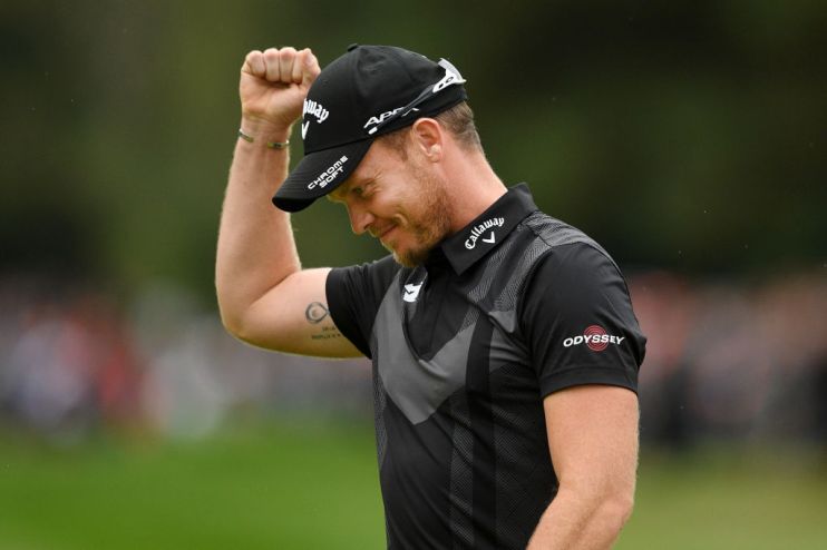 VIRGINIA WATER, ENGLAND - SEPTEMBER 22: Danny Willett of England celebrates his victory in the BMW PGA Championship during Day Four of the BMW PGA Championship at Wentworth Golf Club on September 22, 2019 in Virginia Water, United Kingdom. (Photo by Harry Trump/Getty Images)