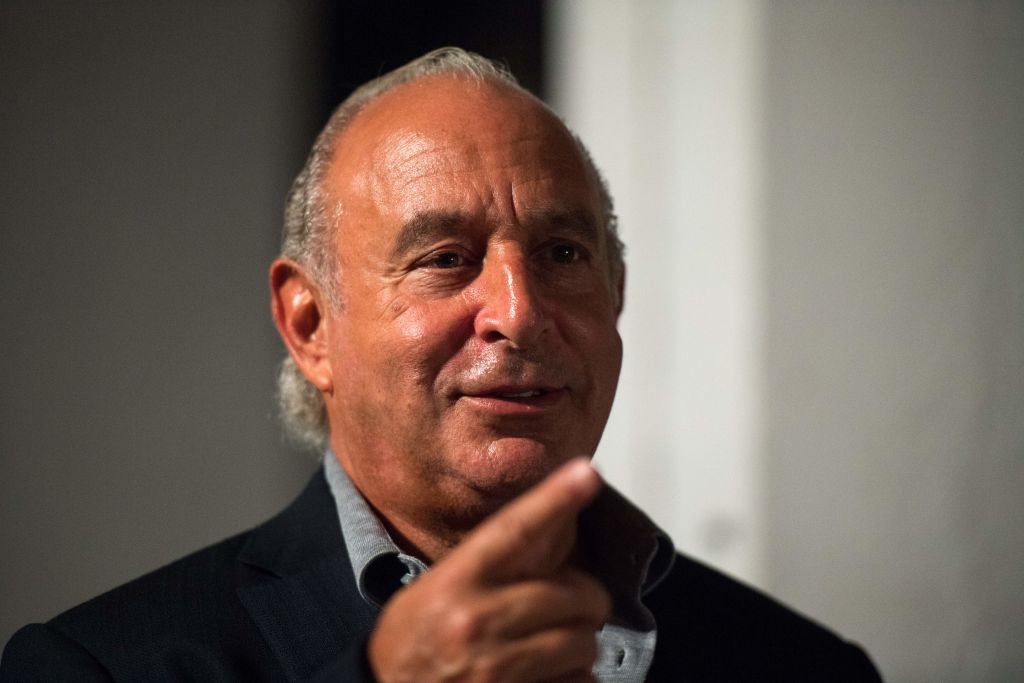 Chairman of Arcadia Group, Philip Green is seen in attendance before the start of the Topshop catwalk show for the Spring/Summer 2018 collection on the third day of The London Fashion Week Women's in London on September 17, 2017. / AFP PHOTO / CHRIS J RATCLIFFE        (Photo credit should read CHRIS J RATCLIFFE/AFP/Getty Images)