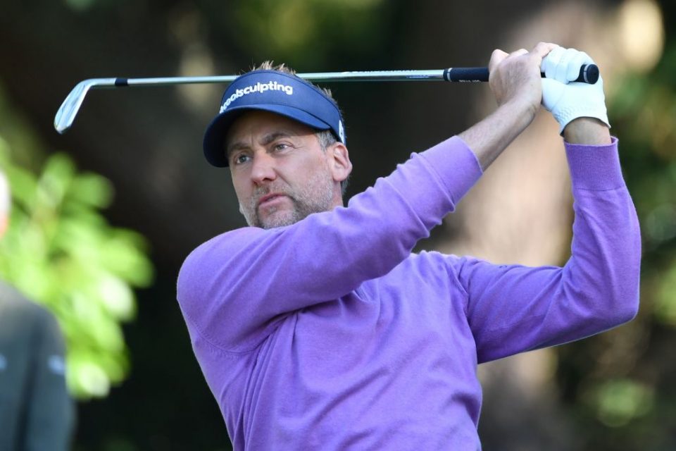 England's Ian Poulter watches his drive from the 5th tee on Day 2 of the golf PGA Championship at Wentworth Golf Club in Surrey, south west of London, on September 20, 2019. (Photo by Paul ELLIS / AFP) / RESTRICTED TO EDITORIAL USE        (Photo credit should read PAUL ELLIS/AFP/Getty Images)