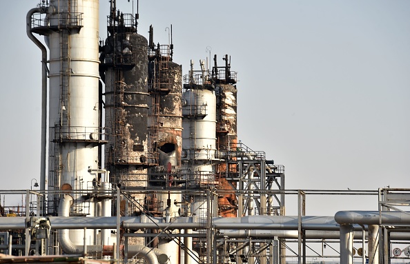 A destroyed installation in Saudi Arabia's Abqaiq oil processing plant, the world's largest oil processing facility, following the September 2019 attacks which rattled markets and halved its production. 