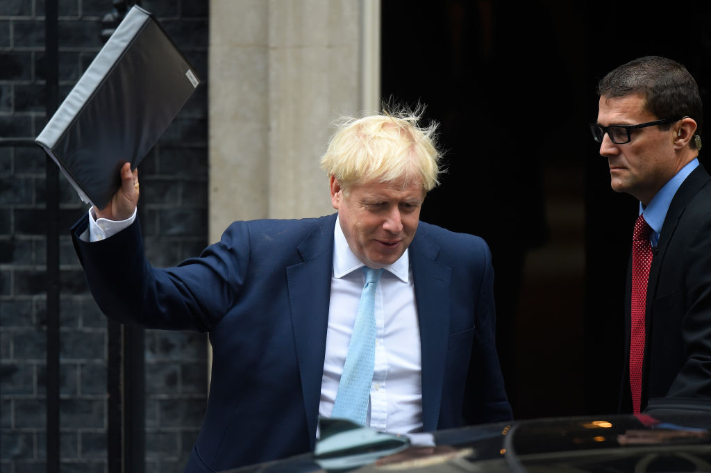 LONDON, ENGLAND - OCTOBER 03: British Prime Minister Boris Johnson leaves 10 Downing Street on October 3, 2019 in London, England. Johnson presented a revised plan for the EU withdrawal agreement at the Conservative Party conference yesterday. (Photo by Peter Summers/Getty Images)