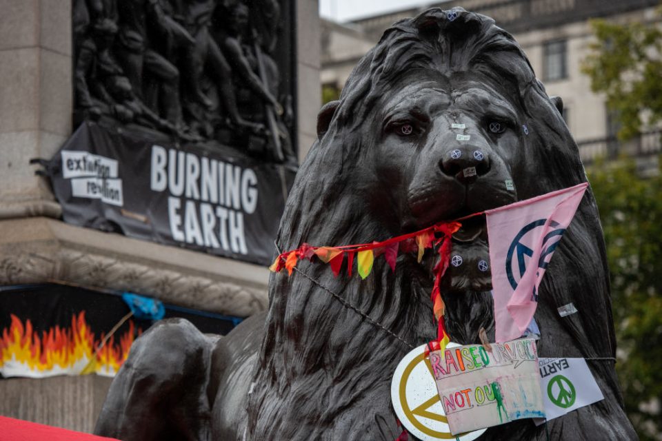 Extinction Rebellion protest at Trafalgar Square (Getty)