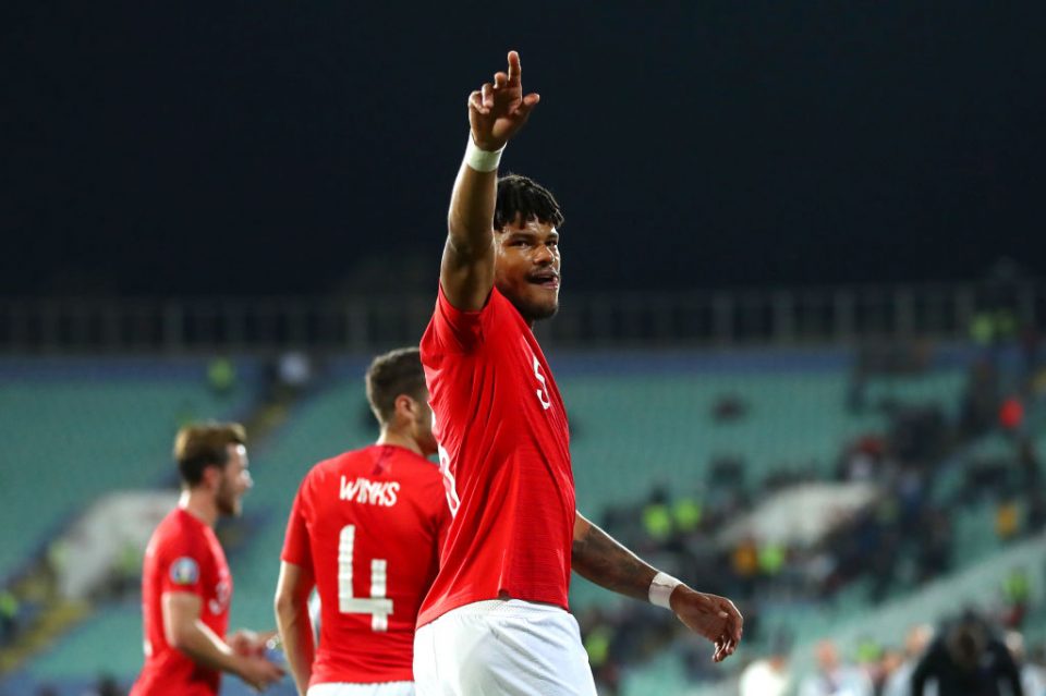 SOFIA, BULGARIA - OCTOBER 14: Tyrone Mings of England acknowledges the fans during the UEFA Euro 2020 qualifier between Bulgaria and England on October 14, 2019 in Sofia, Bulgaria. (Photo by Catherine Ivill/Getty Images)