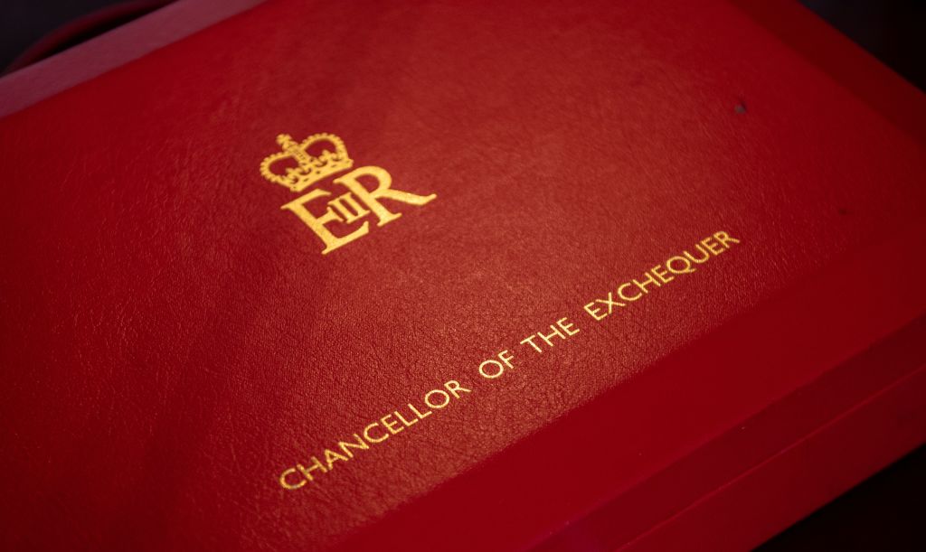 A picture shows a ministerial red box belonging to Britain's Chancellor of the Exchequer Philip Hammond, in his office in Downing Street in London on October 28, 2018 ahead of his 2018 budget announcement. - Britain's finance minister will try to navigate a political minefield on October 29 when he unveils a budget that could be scuppered by the final terms of Brexit next year. (Photo by Chris J Ratcliffe / POOL / AFP)        (Photo credit should read CHRIS J RATCLIFFE/AFP via Getty Images)