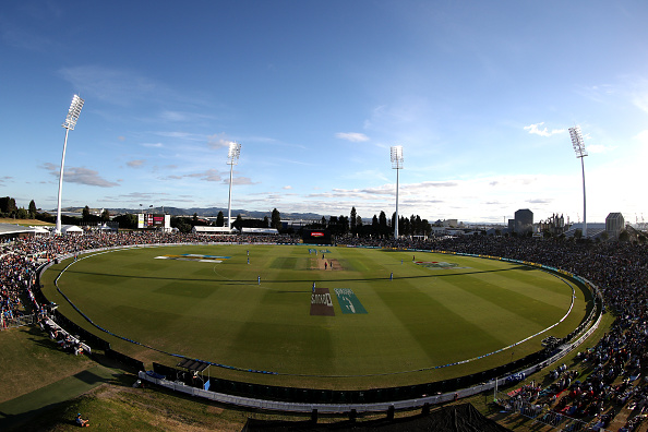 MOUNT MAUNGANUI, NEW ZEALAND - JANUARY 26: A general view during game two of the One Day International Series between New Zealand and India at Bay Oval on January 26, 2019 in Mount Maunganui, New Zealand. (Photo by Hannah Peters/Getty Images)