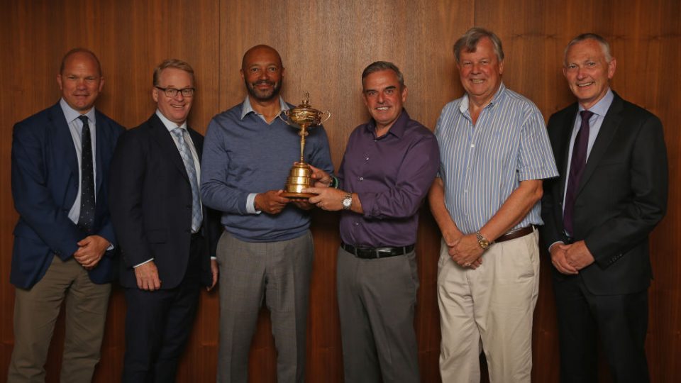 Guy Kinnings, Keith Pelley, Sir Damon Buffini (Chair), Paul McGinley, Ian Ritchie and Richard Scudamore.