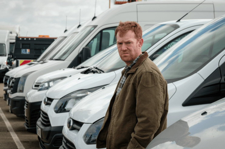 Kris Hitchen as delivery driver Ricky on the set of Sorry We Missed You