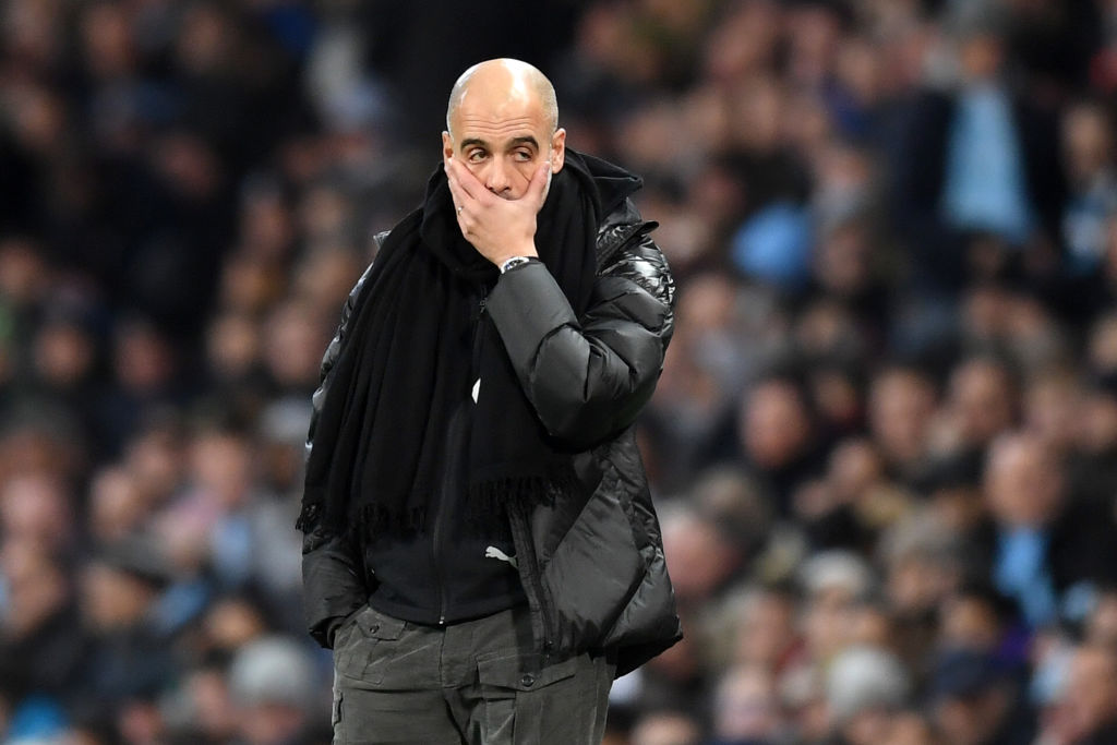 Pep Guardiola during Manchester City v Manchester United