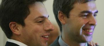 Google founders Sergey Brin (left) and Larry Page