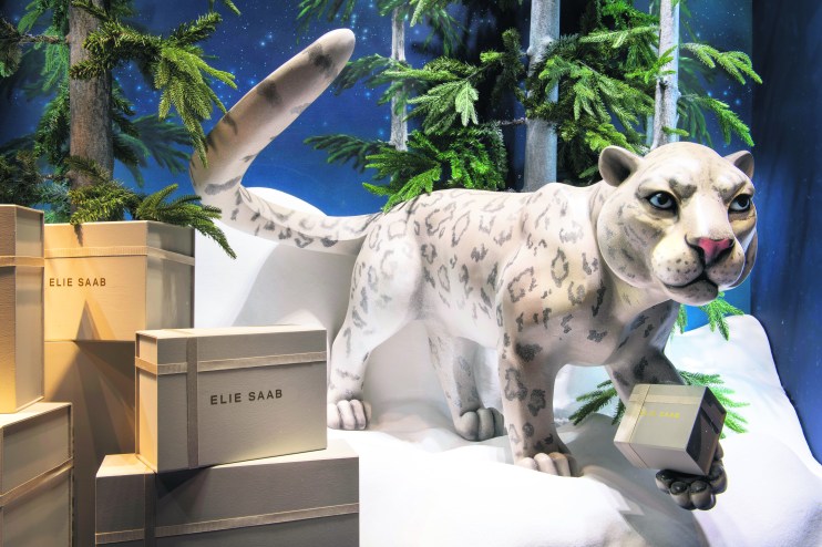 Elie Saab Christmas window at Harrods