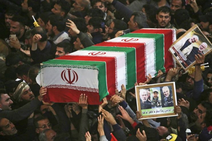 TOPSHOT-IRAQ-IRAN-US-POLITICS-UNREST-FUNERAL