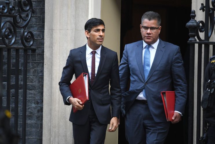 Rishi Sunak (left) has a lower budget surplus than expected to work with ahead of his March Budget