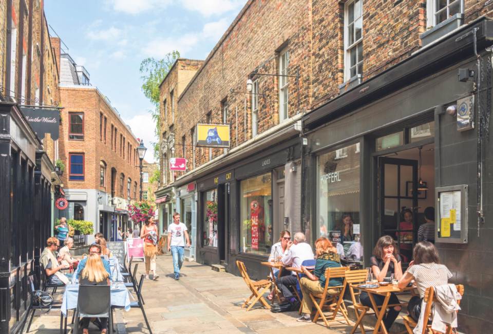 Camden Passage off London's Upper Street, where flat prices have spiked in the last decade.