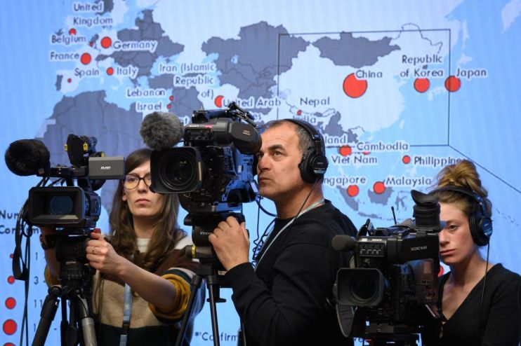 A sharp rise of cases in the coronavirus outbreak reversed gains made today by the FTSE 100 after last week's &pound;200bn loss