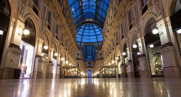 empty milan shopping centre