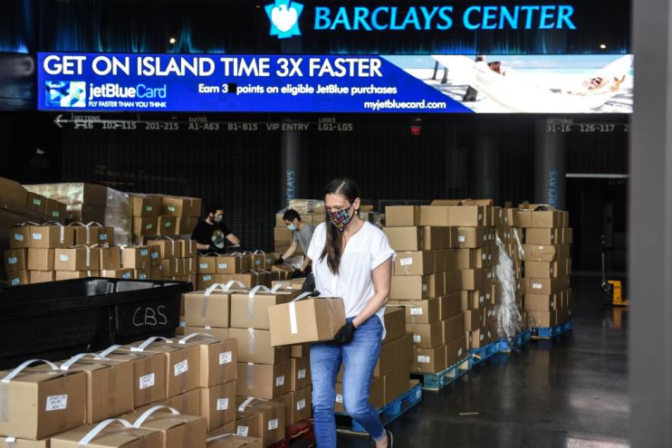 Food Bank Distributes To Those In Need At The Barclays Center In Brooklyn
