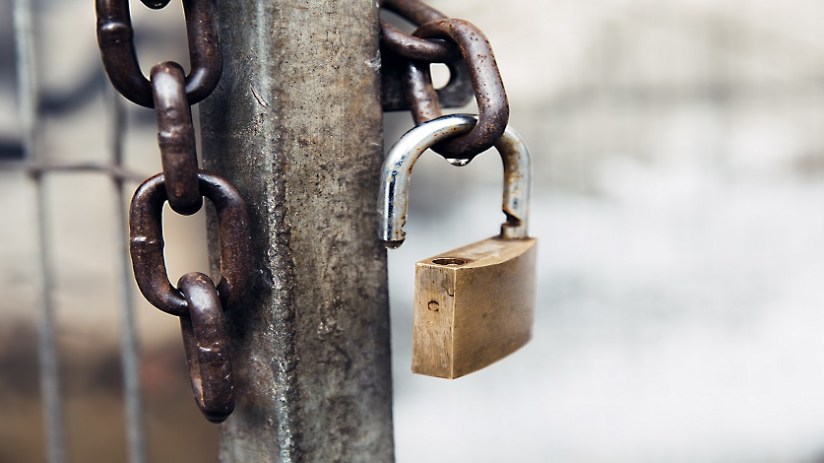 Unlocked lock and chain