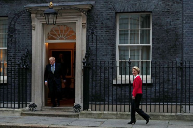 Ursula von der Leyen (right) is expected to hold crunch Brexit trade talks with Boris Johnson next month
