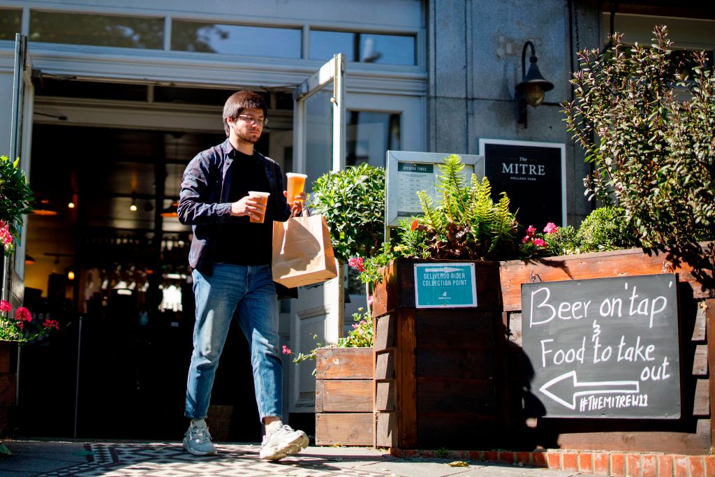 Britain's pubs have served takeaway pints during lockdown but the end of the two-metre gap should help them reopen on 4 July